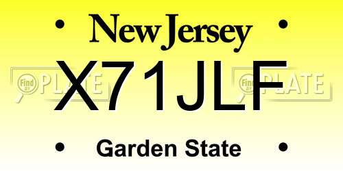 X71JLF New Jersey License Plate