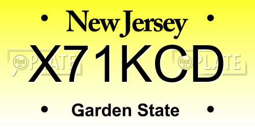 X71KCD New Jersey License Plate