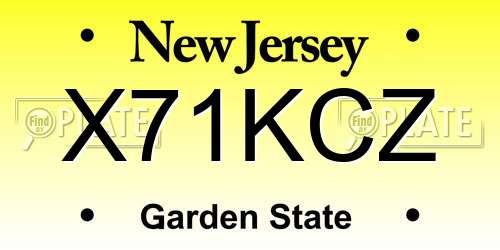 X71KCZ New Jersey License Plate
