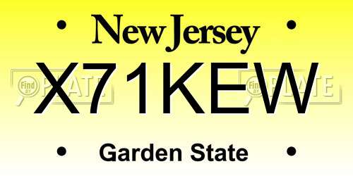 X71KEW New Jersey License Plate