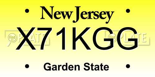 X71KGG New Jersey License Plate