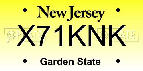 X71KNK New Jersey License Plate