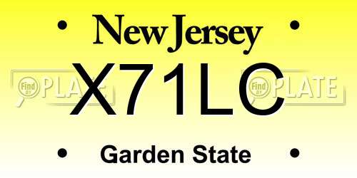 X71LC New Jersey License Plate