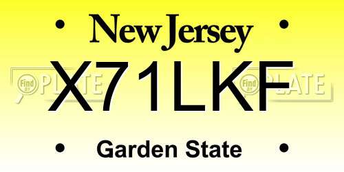 X71LKF New Jersey License Plate