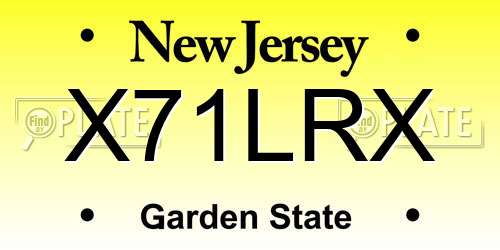 X71LRX New Jersey License Plate