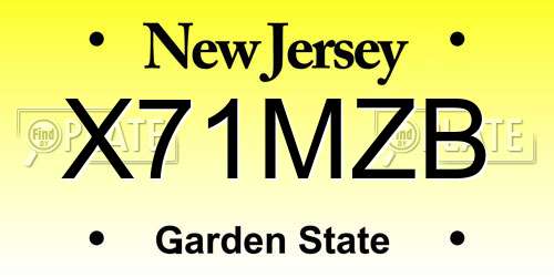X71MZB New Jersey License Plate