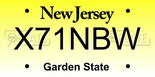 X71NBW New Jersey License Plate