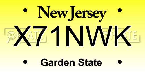 X71NWK New Jersey License Plate