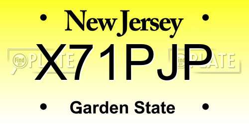 X71PJP New Jersey License Plate