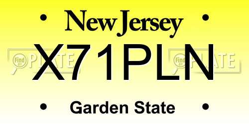 X71PLN New Jersey License Plate