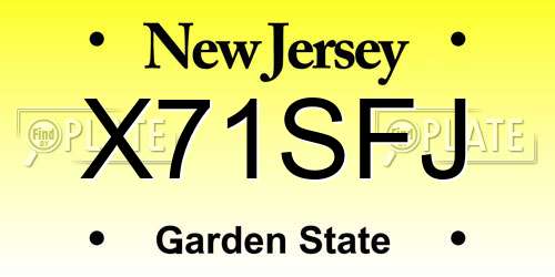 X71SFJ New Jersey License Plate