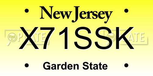 X71SSK New Jersey License Plate