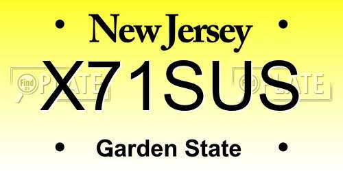 X71SUS New Jersey License Plate