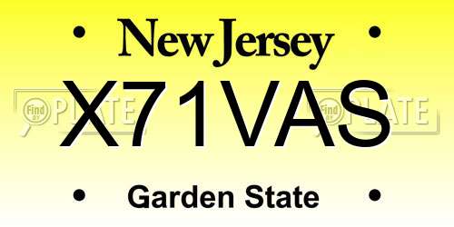 X71VAS New Jersey License Plate