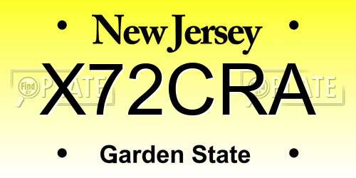 X72CRA New Jersey License Plate