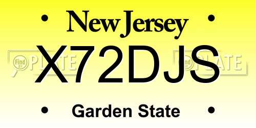 X72DJS New Jersey License Plate
