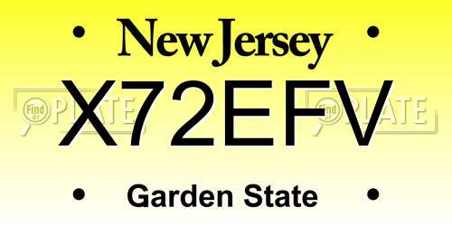 X72EFV New Jersey License Plate