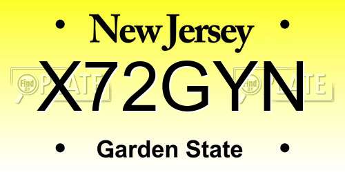 X72GYN New Jersey License Plate