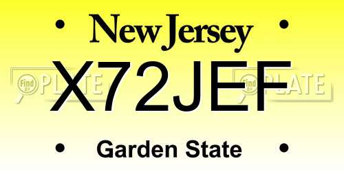 X72JEF New Jersey License Plate