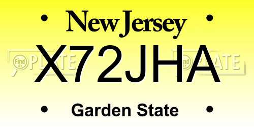 X72JHA New Jersey License Plate