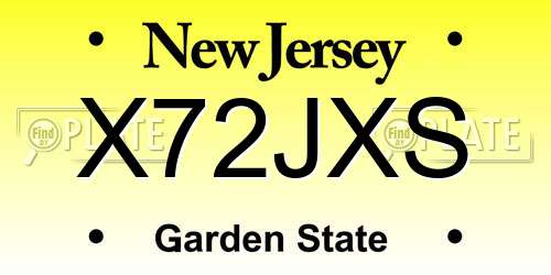X72JXS New Jersey License Plate