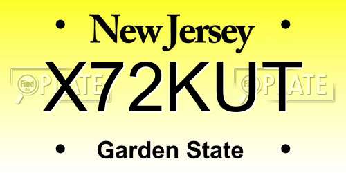 X72KUT New Jersey License Plate