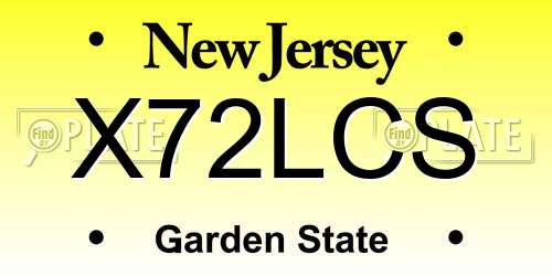X72LCS New Jersey License Plate