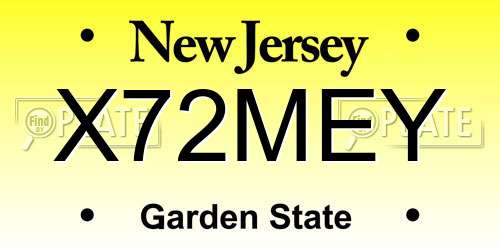 X72MEY New Jersey License Plate
