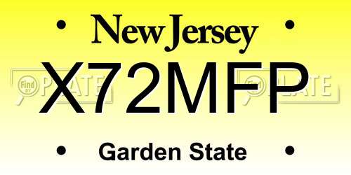 X72MFP New Jersey License Plate