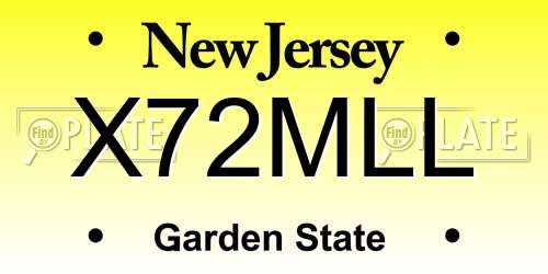 X72MLL New Jersey License Plate