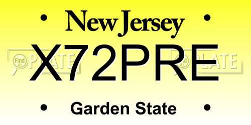 X72PRE New Jersey License Plate