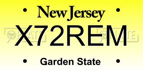 X72REM New Jersey License Plate