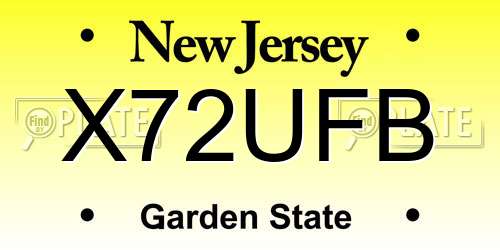 X72UFB New Jersey License Plate