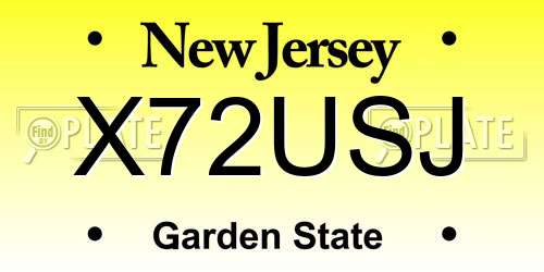 X72USJ New Jersey License Plate