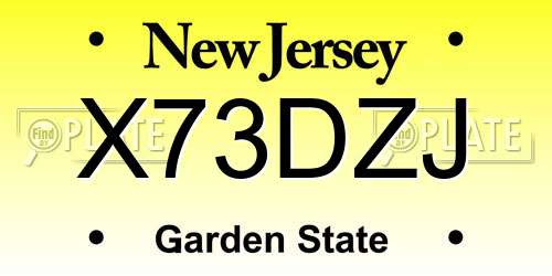 X73DZJ New Jersey License Plate