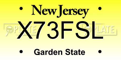 X73FSL New Jersey License Plate