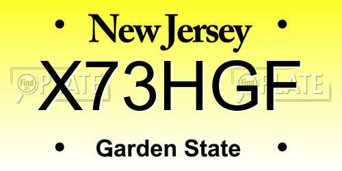 X73HGF New Jersey License Plate