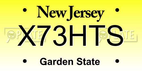 X73HTS New Jersey License Plate