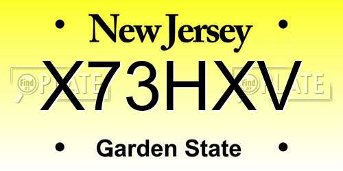 X73HXV New Jersey License Plate