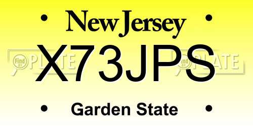 X73JPS New Jersey License Plate