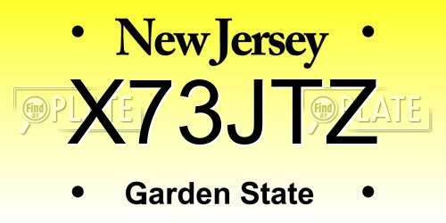 X73JTZ New Jersey License Plate