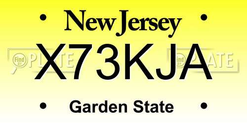 X73KJA New Jersey License Plate