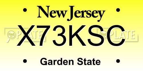 X73KSC New Jersey License Plate