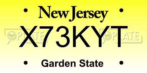 X73KYT New Jersey License Plate