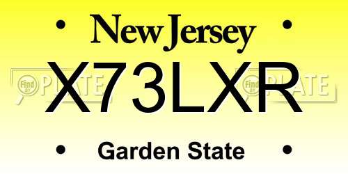 X73LXR New Jersey License Plate
