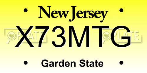 X73MTG New Jersey License Plate