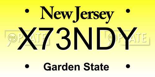 X73NDY New Jersey License Plate