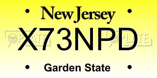 X73NPD New Jersey License Plate