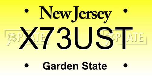 X73UST New Jersey License Plate