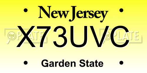X73UVC New Jersey License Plate